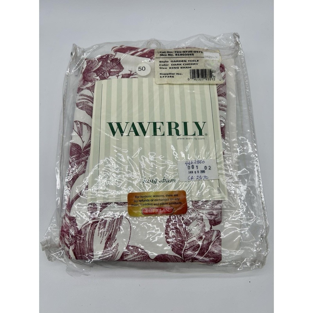 Waverly Garden Toile King Sham Dark Cherry NEW 81903565 Pillow Cover Unused